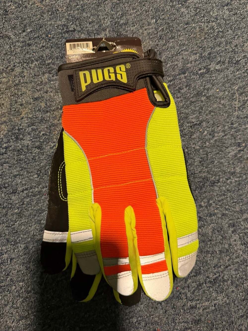 Item #2000 - Pugs Safety Reflective Gloves with Adjustable Strap, Size Large
